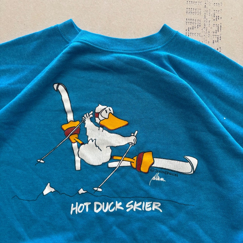 Vintage 80s Hot Duck Skier Sweatshirt - Picture 2 of 6